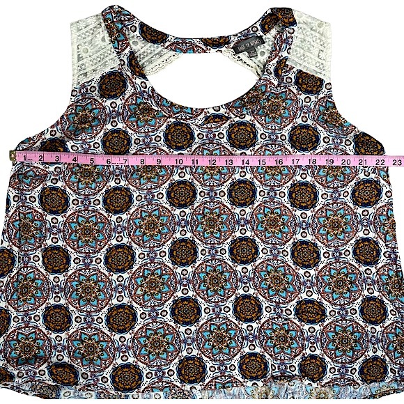 Rags To Wishes plus size 2x sleeveless lace floral mandala scoop neck top EUC - Picture 8 of 11